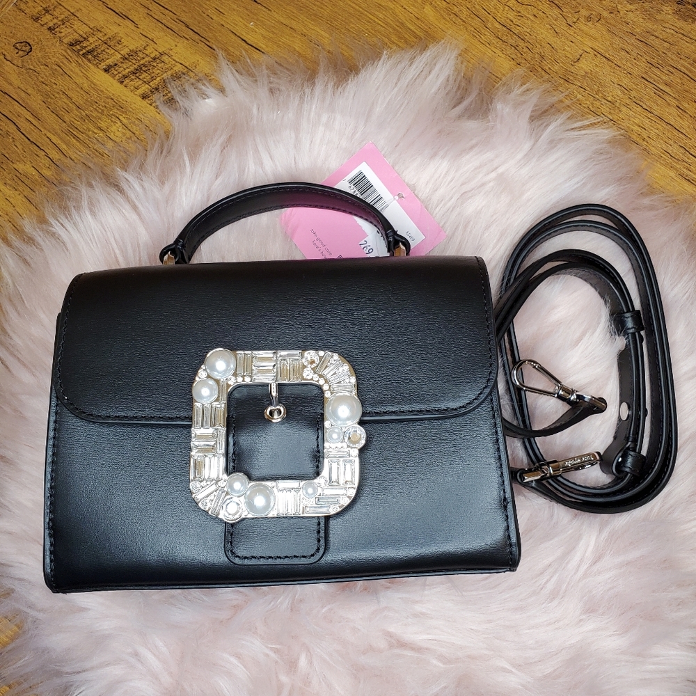 NWT Kate spade Lovitt Buckle Small Top-handle Bag black handbag - Picture 8 of 9